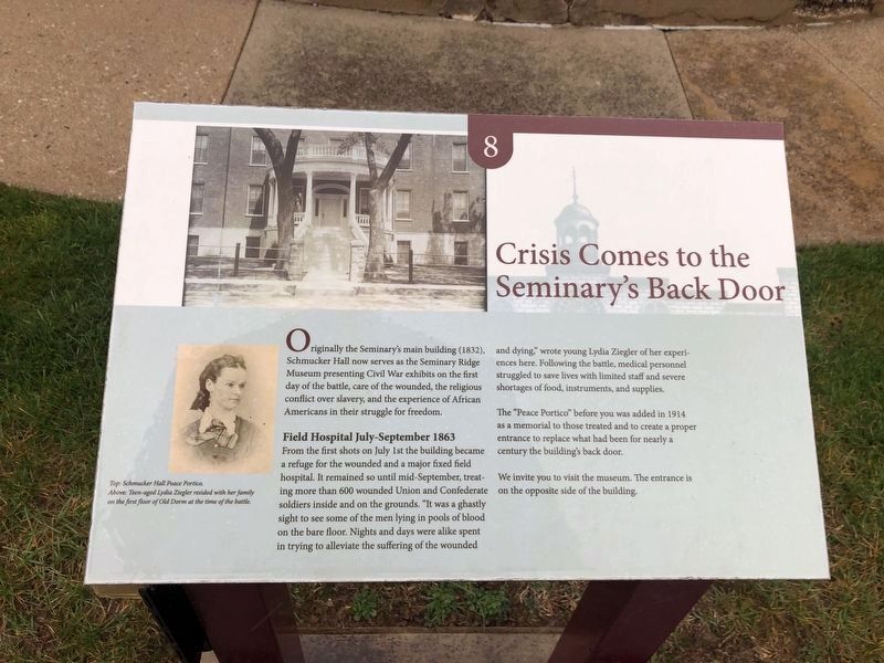 Crisis Comes to the Seminary's Back Door Marker image. Click for full size.