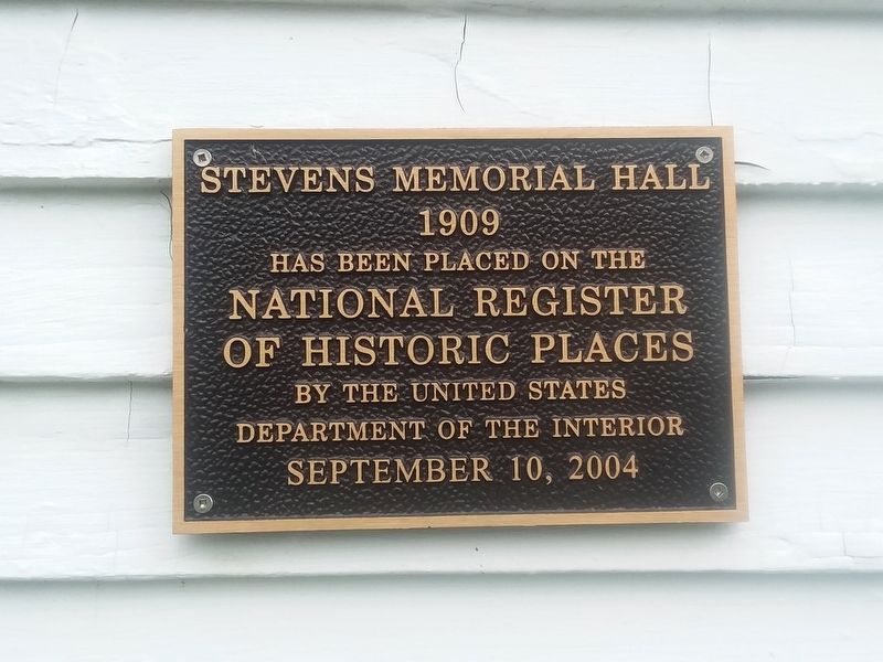 Stevens Memorial Hall Marker image. Click for full size.