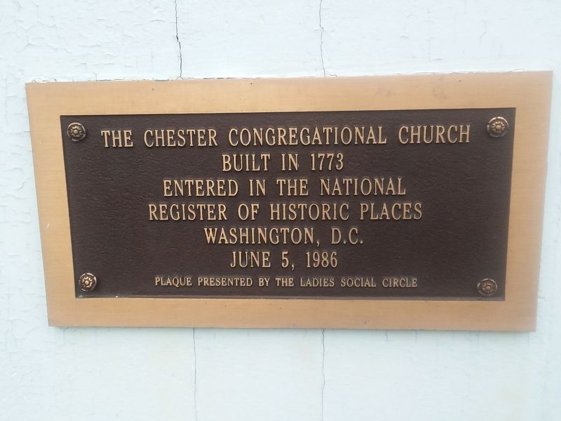 The Chester Congregational Church Marker image. Click for full size.