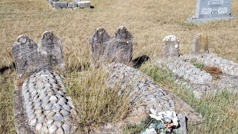The two graves on the left are for the 4 Dowdy children - Susan, Alice, Martha and James image. Click for full size.