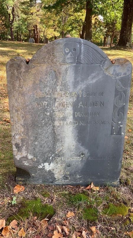 John Alden's gravestone image. Click for full size.