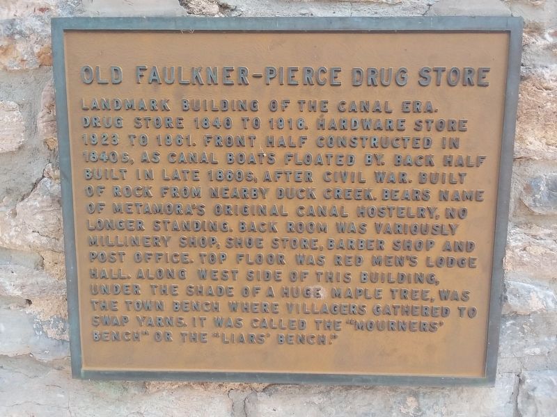 Old Faulkner-Pierce Drug Store Marker image. Click for full size.