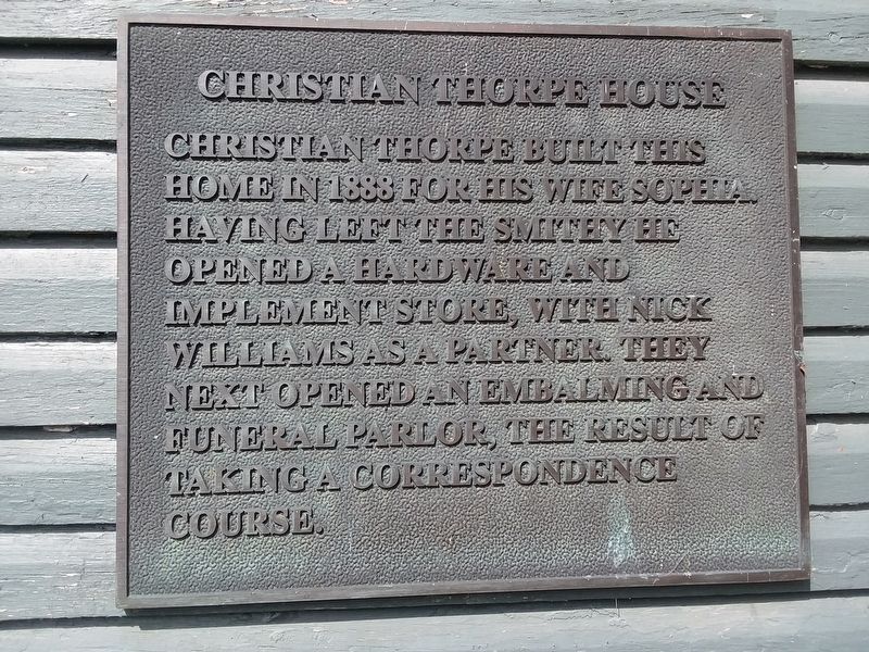 Christian Thorpe House Marker image. Click for full size.