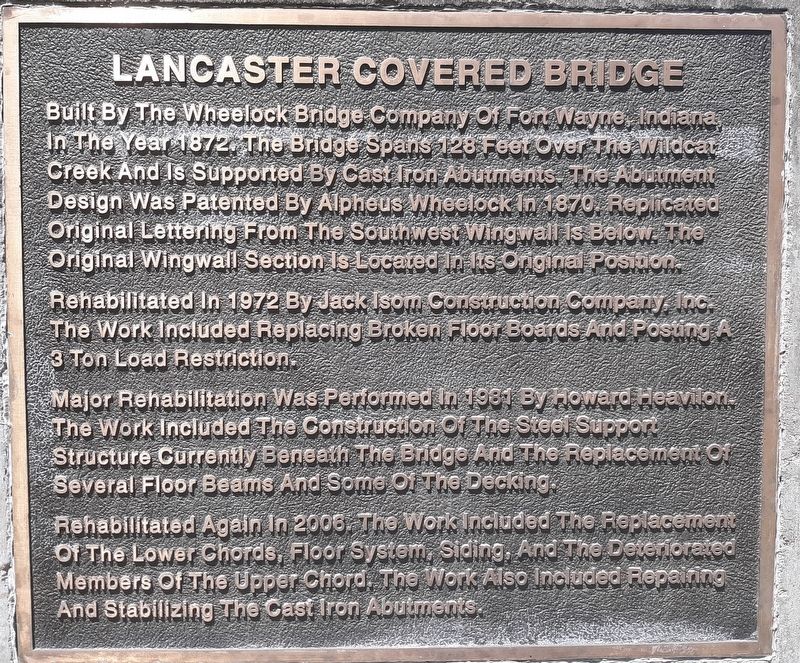 Lancaster Covered Bridge Marker image. Click for full size.