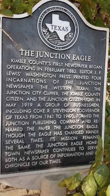 The Junction Eagle Marker image. Click for full size.