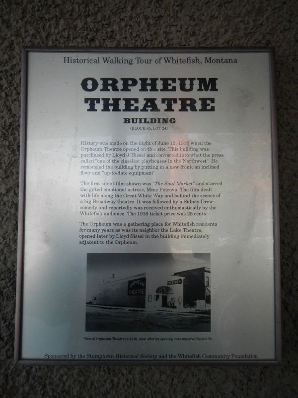 Orpheum Theatre Building Marker image. Click for full size.