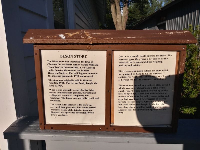 Olson Store Marker. Click for full size. Olson Store Marker image. Click for full size.