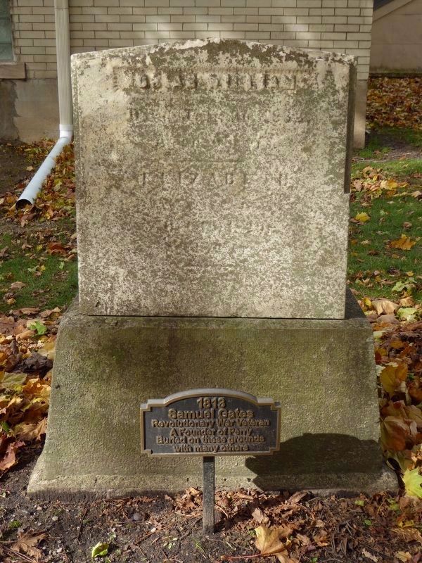 Memorial Stone and Plaque behind the Library. Click for full size. Memorial Stone and Plaque behind the Library image. Click for full size.