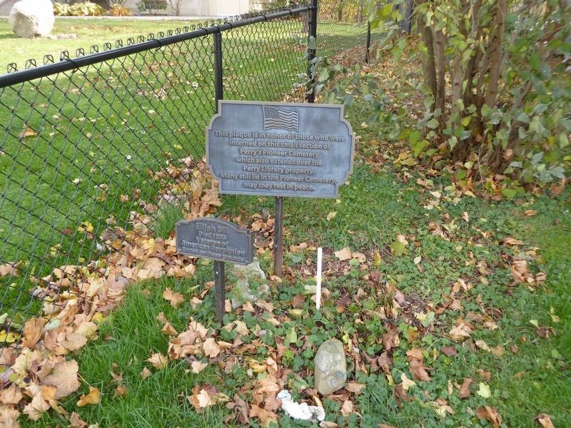 Plaques next to the Library image. Click for full size.