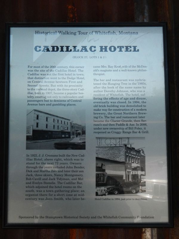 Cadillac Hotel Marker image. Click for full size.