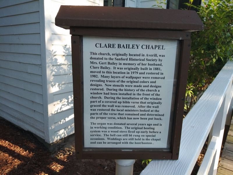 Replaced Clare Bailey Chapel Marker. image. Click for full size.