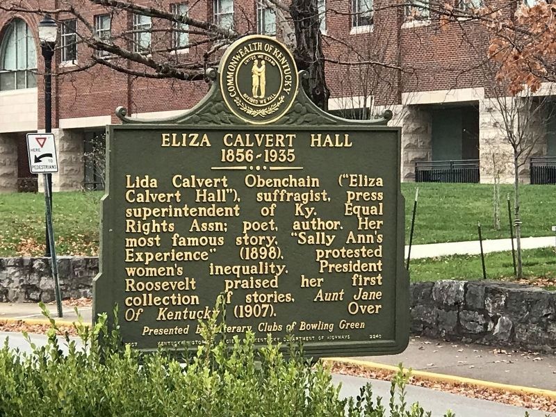 Eliza Calvert Hall, 1856-1935 Marker. Click for full size. Eliza Calvert Hall, 1856-1935 Marker image. Click for full size.