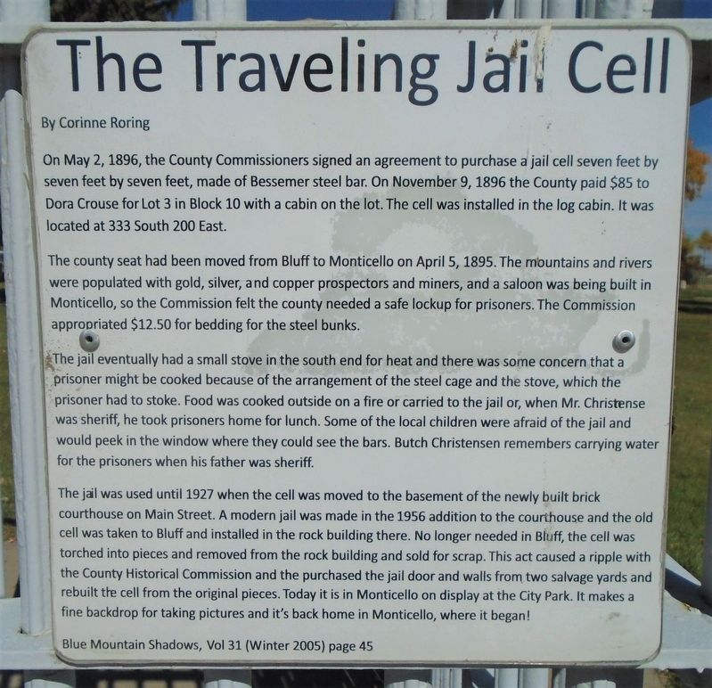 The Traveling Jail Cell Marker image. Click for full size.