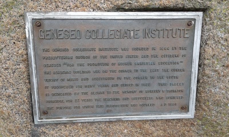 Geneseo Collegiate Institute Marker image. Click for full size.