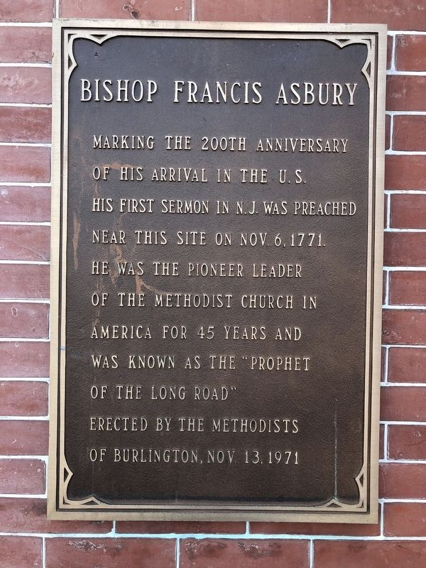 Bishop Francis Asbury Marker. Click for full size. Bishop Francis Asbury Marker image. Click for full size.