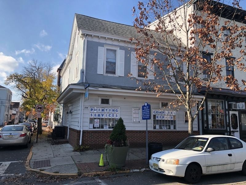 Thomas Paine in front of the Thomas Paine House. Click for full size. Thomas Paine in front of the Thomas Paine House image. Click for full size.