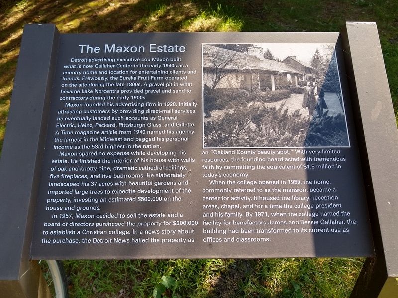 The Maxon Estate Marker image. Click for full size.