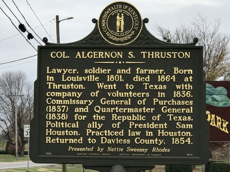 Algernon Sidney Thruston Marker image. Click for full size.