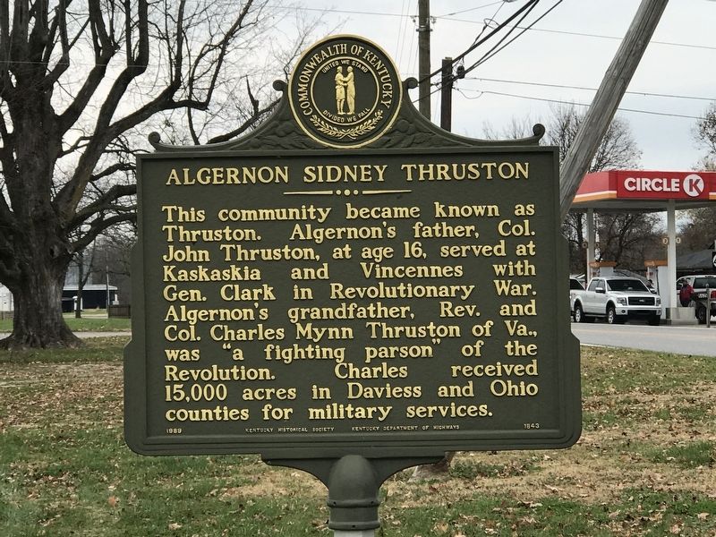 Algernon Sidney Thruston Marker image. Click for full size.