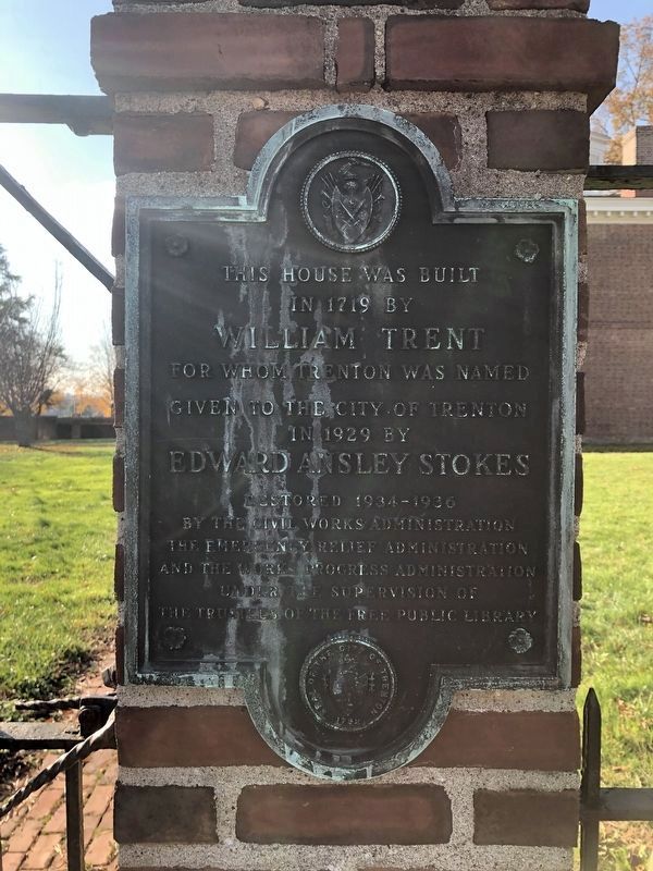 William Trent House Marker. Click for full size. William Trent House Marker image. Click for full size.