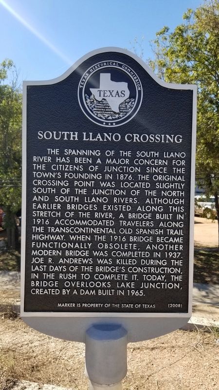 South Llano Crossing Marker image. Click for full size.