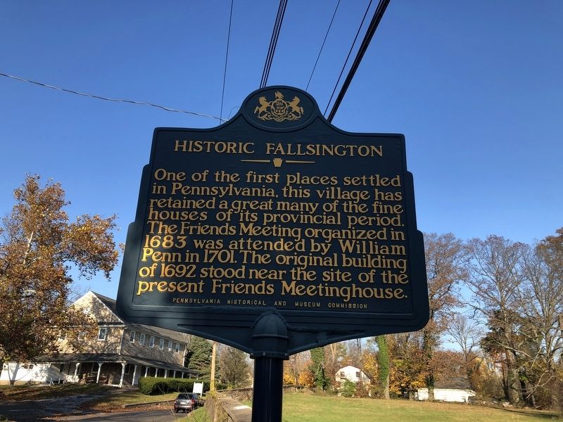 Historic Fallsington Marker image. Click for full size.