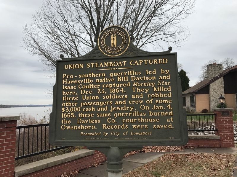 Union Steamboat Captured Marker image. Click for full size.