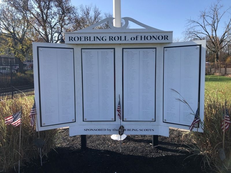 Roebling Roll of Honor Marker image. Click for full size.