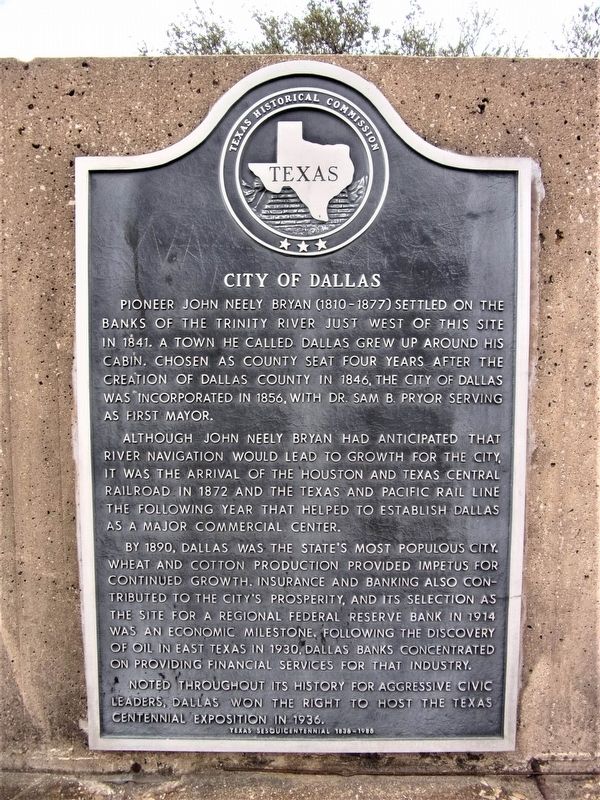 City of Dallas Marker image. Click for full size.