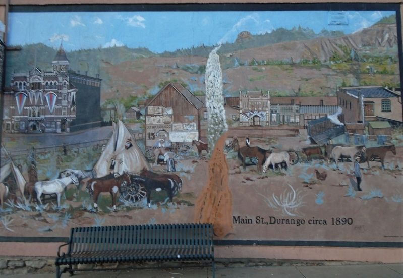 Main St., Durango circa 1890 Mural image. Click for full size.