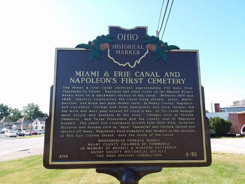 Miami & Erie Canal And Napoleon's First Cemetery Marker image. Click for full size.