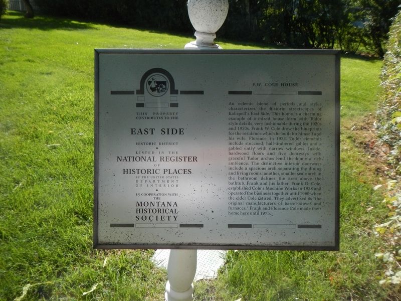 F.W. Cole House Marker image. Click for full size.