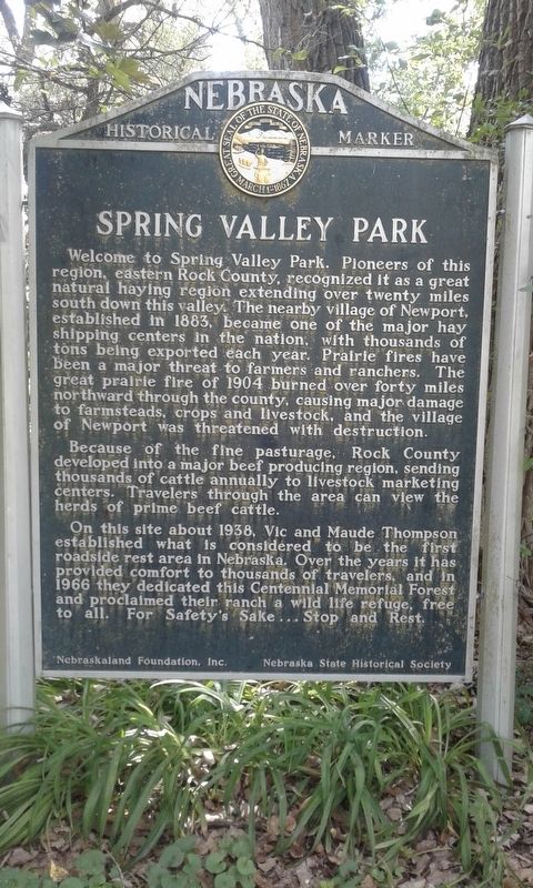 Spring Valley Park Marker image. Click for full size.