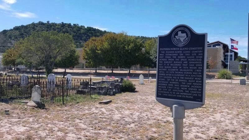 The Speer Marker is the second marker against the back fence on the far right image. Click for full size.