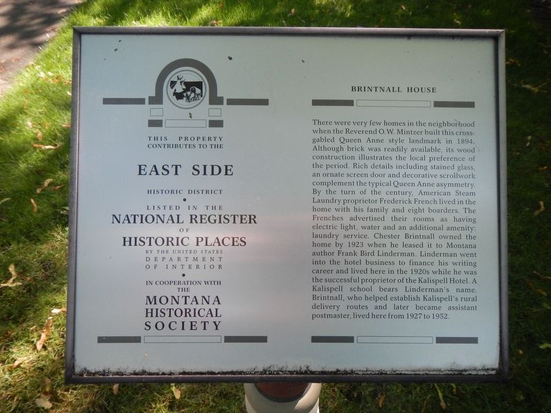 Brintnall House Marker image. Click for full size.