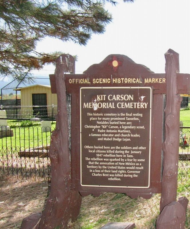 Kit Carson Memorial Cemetery and Marker image. Click for full size.