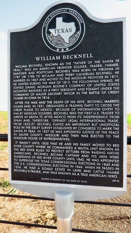 William Becknell Marker image. Click for full size.