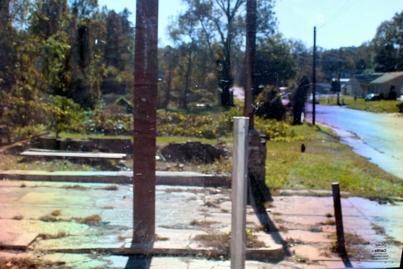 Former location of Rabbit Foot Minstrels Marker and old gas station. image. Click for full size.