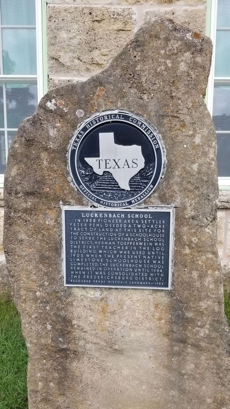 Luckenbach School Marker. Click for full size. Luckenbach School Marker image. Click for full size.