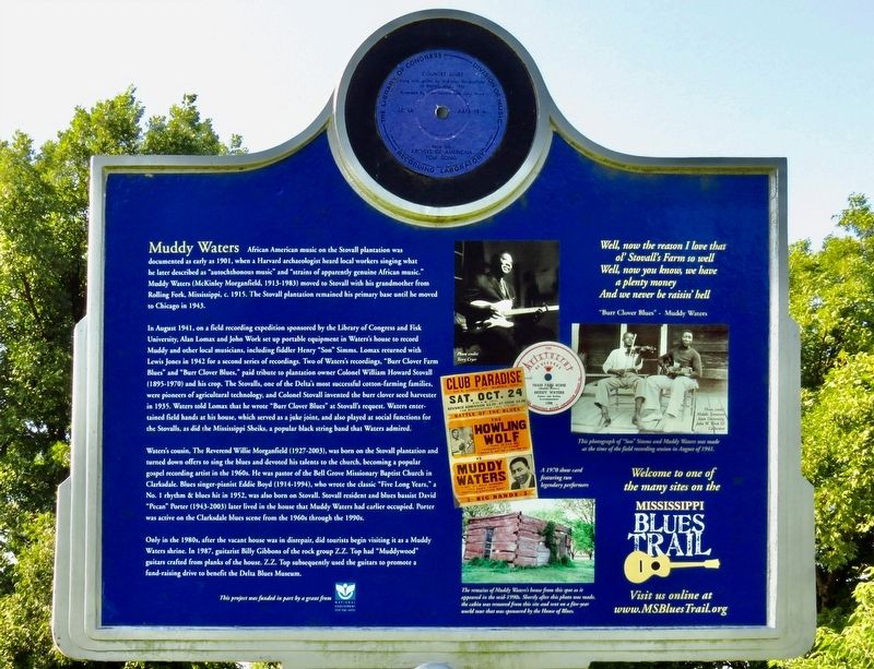 Muddy Waters's House Marker (rear) image. Click for full size.