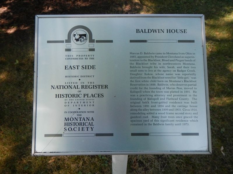 Baldwin House Marker image. Click for full size.