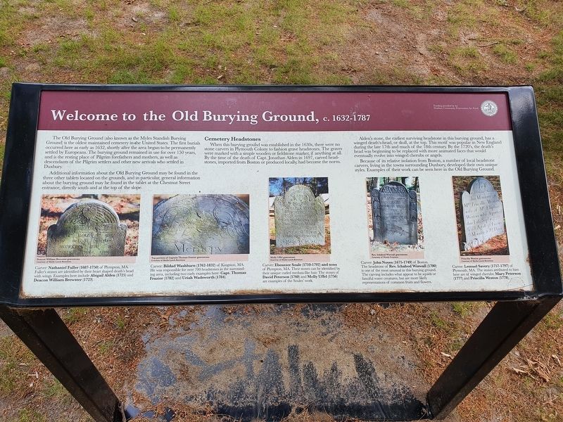 Welcome to the Old Burying Ground, c. 1632-1787 Marker image. Click for full size.
