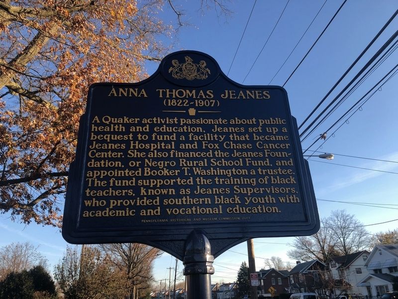 Anna Thomas Jeanes Marker image. Click for full size.