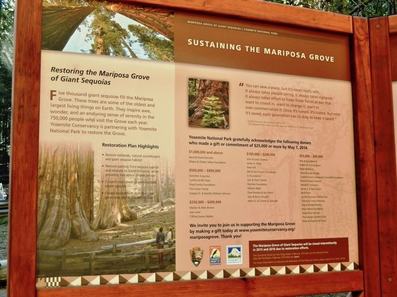 Sustaining the Mariposa Grove Marker image. Click for full size.