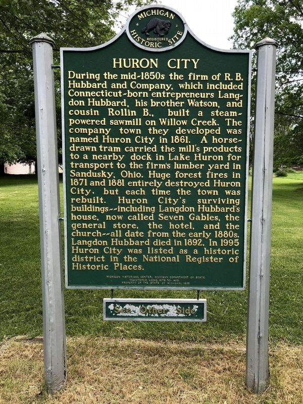 Huron City Marker - Side One image. Click for full size.