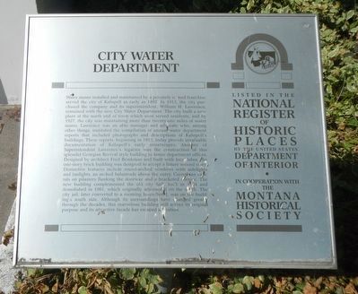 City Water Department Marker image. Click for full size.