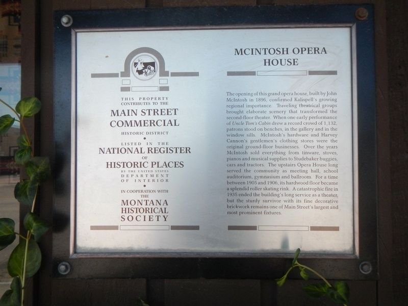 McIntosh Opera House Marker image. Click for full size.