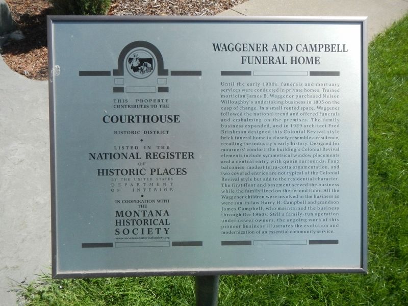 Waggener and Campbell Funeral Home Marker image. Click for full size.