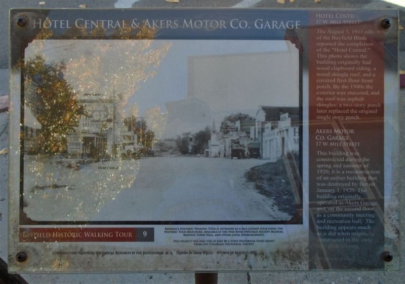 Hotel Central & Akers Motor Co. Garage Marker image. Click for full size.