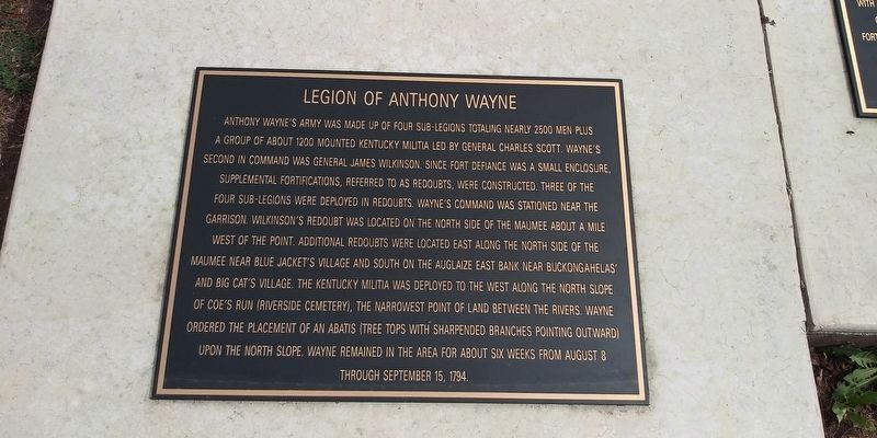 Legion of Anthony Wayne Marker image. Click for full size.